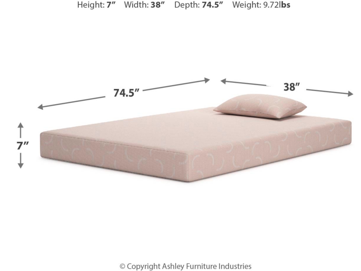 iKidz Coral Twin Mattress and Pillow | Ashley
